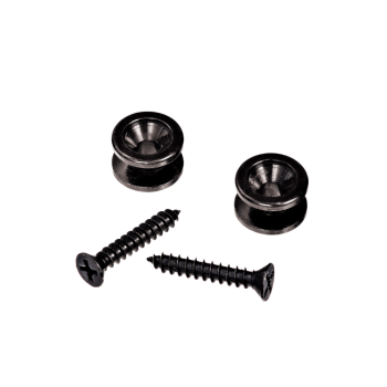 D'Addario Gurtknöpfe, reines Messing - schwarz (Paar)